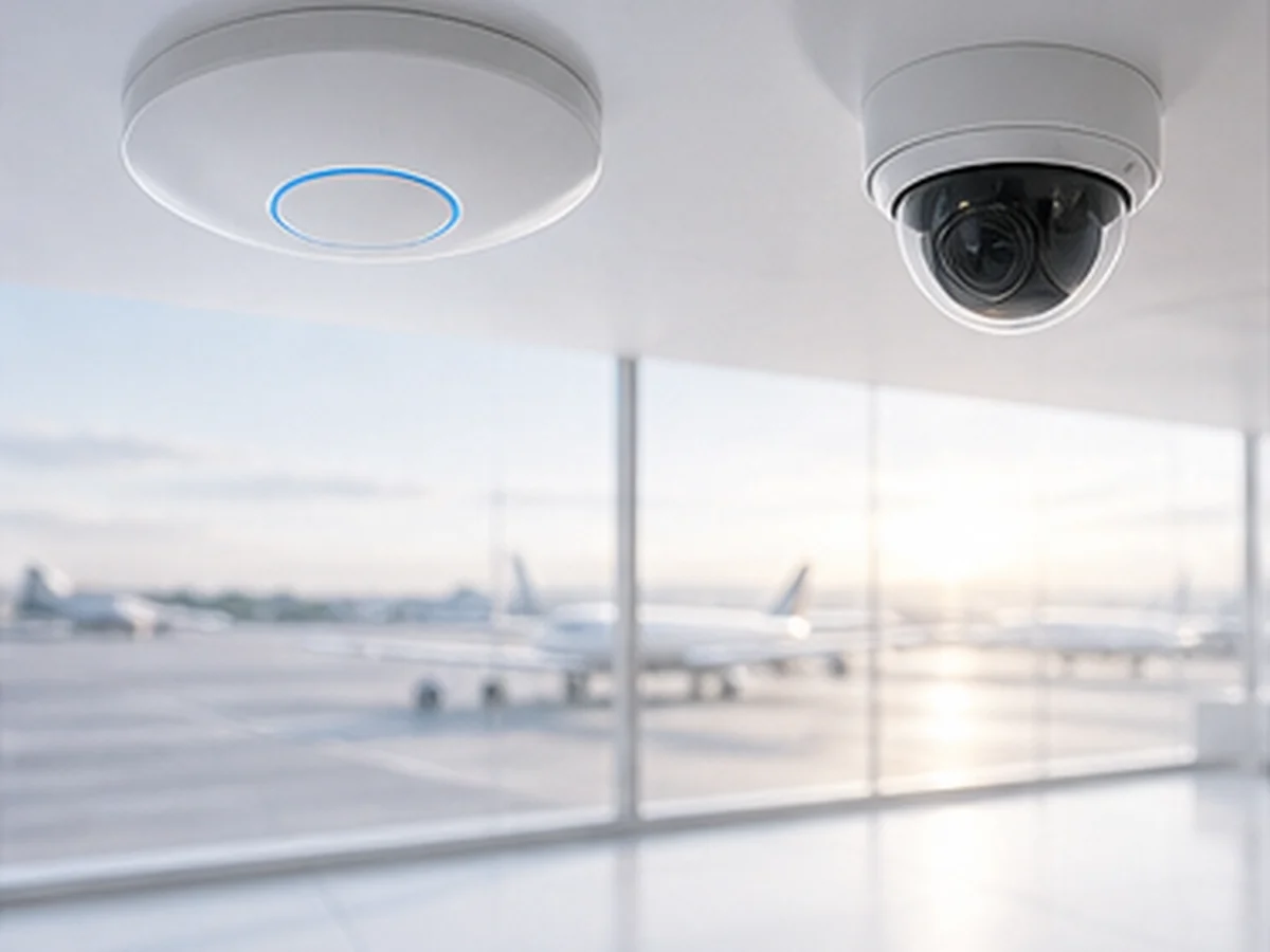 A UniFi networking and camera planning workspace for a polished property technology deployment.